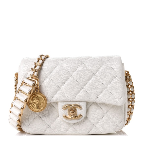 Chanel flap bag Chain soul mini caviar white - Picture 2 of 16